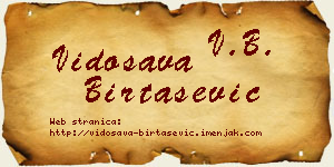 Vidosava Birtašević vizit kartica